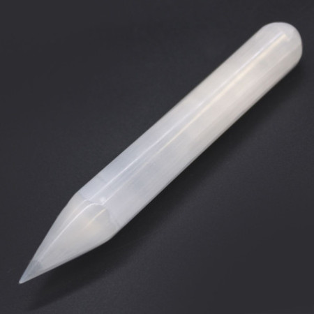 Baguette de sélénite - 16 cm (extrémité pointue)