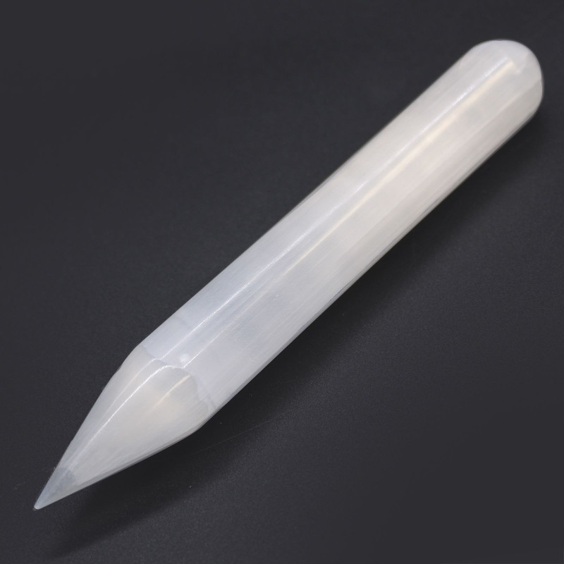 Baguette de sélénite - 16 cm (extrémité pointue)