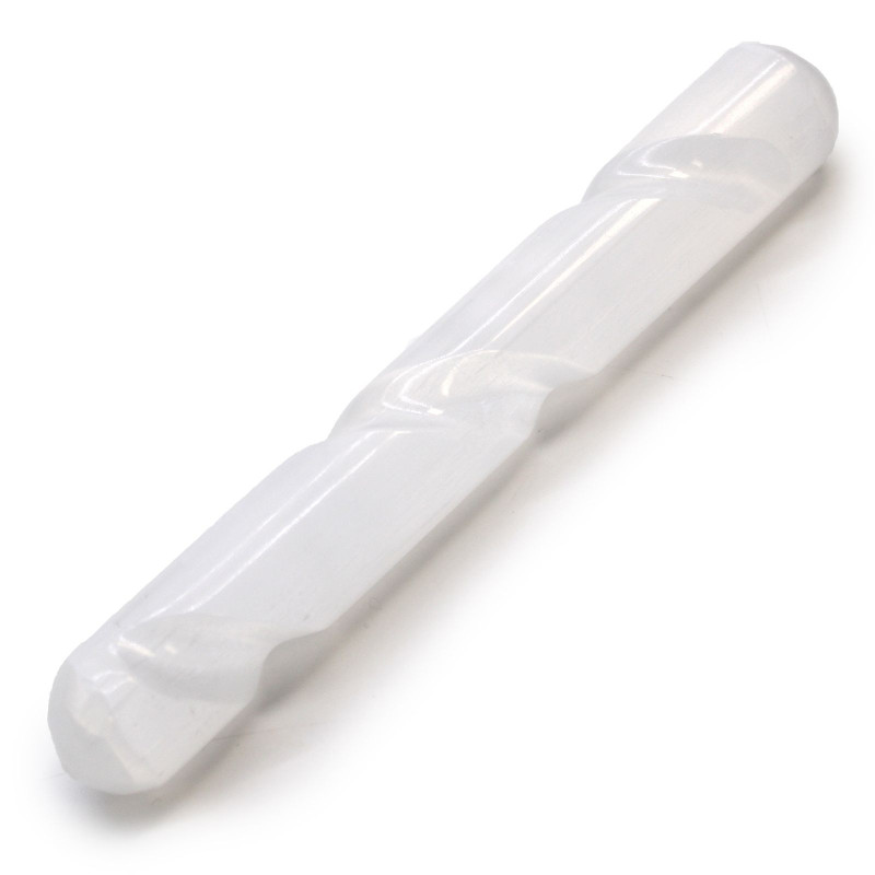 Baguette spirale en sélénite - 16 cm (arrondie aux deux extrémités)