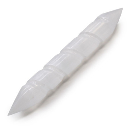 Baguettes spirales en sélénite - 16 cm (pointez les deux extrémités)