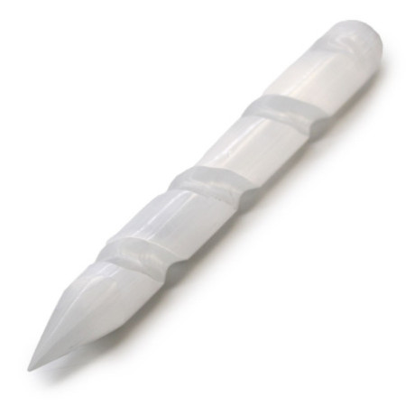 Baguettes spirales en sélénite - 16 cm (extrémités pointe un)