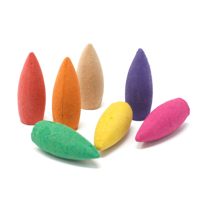 Cônes d'encens à reflux longs - Parfums assortis - Durée de combustion de 30 minutes