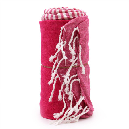Serviette Pario en coton - 100x180 cm - Rose vif