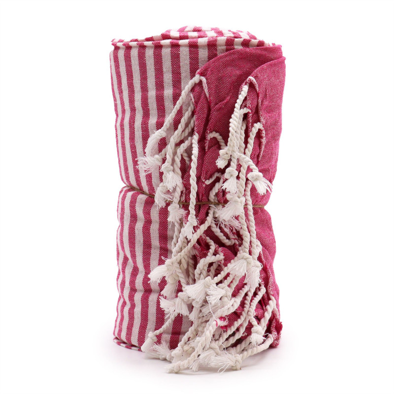 Serviette Pario en coton - 100x180 cm - Rose vif