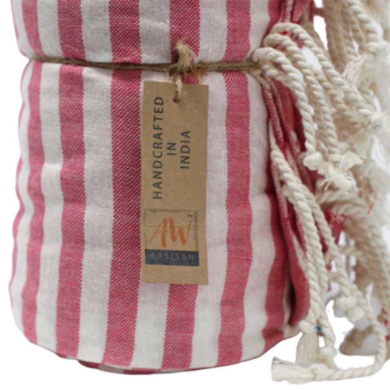 Serviette Pario en coton - 100x180 cm - Rose vif