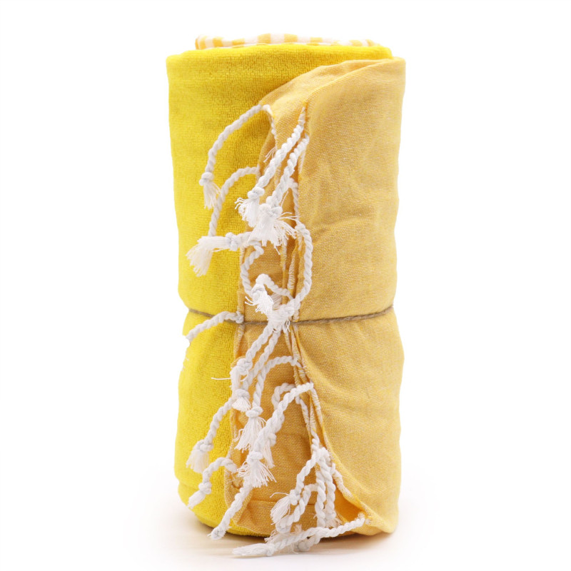 Serviette Pario en coton - 100x180 cm - Jaune soleil