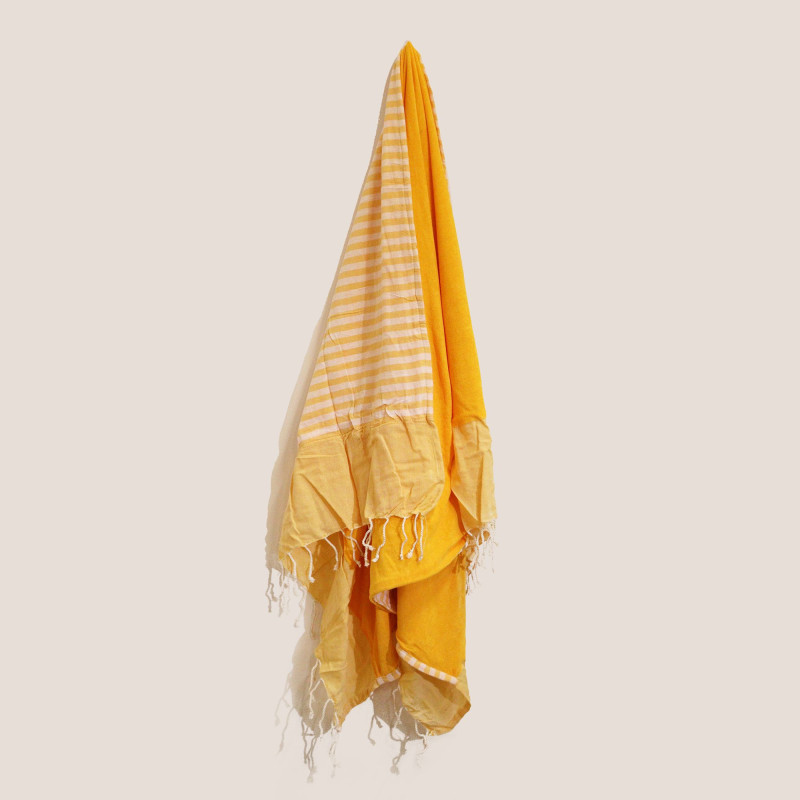 Serviette Pario en coton - 100x180 cm - Jaune soleil