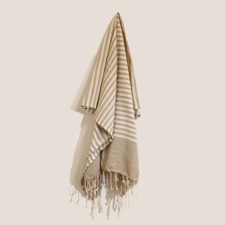 Plaid Pario en coton - 100x180 cm - Sable chaud