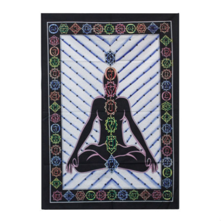Décoration murale en coton brossé à la main - Bouddha Chakra