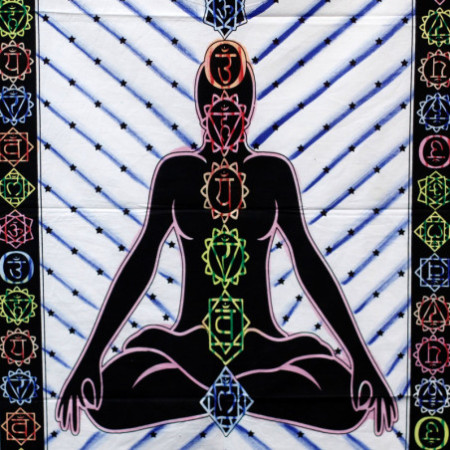 Décoration murale en coton brossé à la main - Bouddha Chakra
