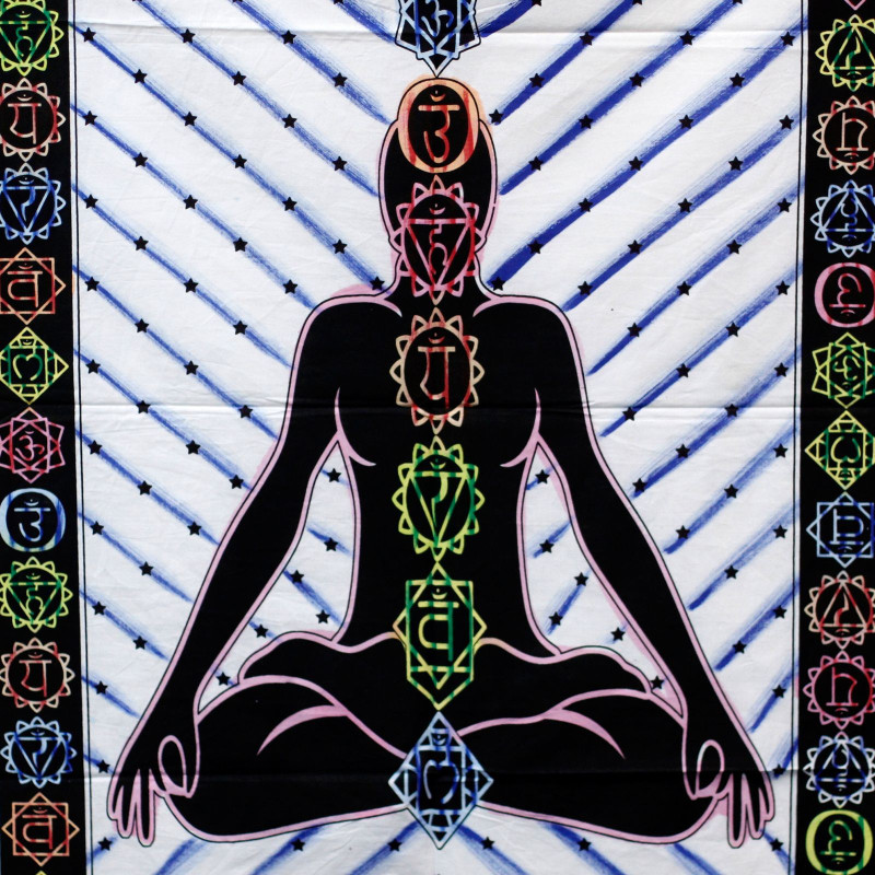 Décoration murale en coton brossé à la main - Bouddha Chakra