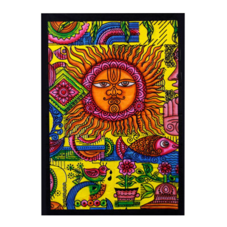 Décoration murale en coton brossé à la main - Soleil