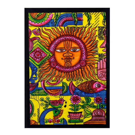 Décoration murale en coton brossé à la main - Soleil