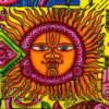 Décoration murale en coton brossé à la main - Soleil