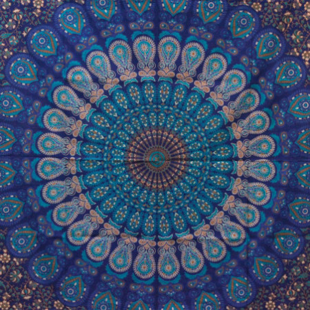 Couvre-lit double en coton + tenture murale - Mandala classique 230 cm x 200 cm
