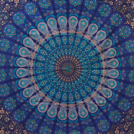 Couvre-lit double en coton + tenture murale - Mandala classique 230 cm x 200 cm