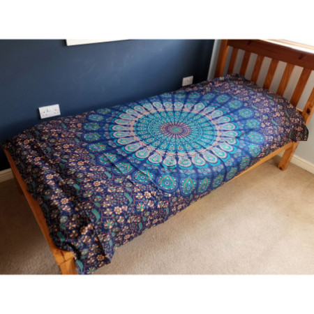 Couvre-lit simple en coton + tenture murale - Mandala classique 130 cm x 200 cm