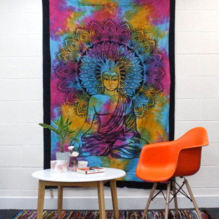Couvre-lit simple en coton + tenture murale - Attrape-rêves 130 cm x 200 cm