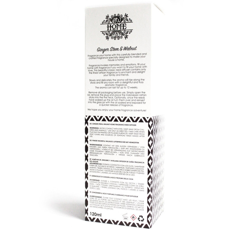 Diffuseur de parfum 120 ml - Tige de gingembre et noix
