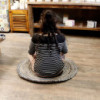 Tapis rond en jute et denim recyclé - 90 cm