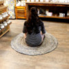 Tapis rond en jute et denim recyclé - 120 cm