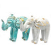 Éléphant sculpté en bois - Turquoise Gold