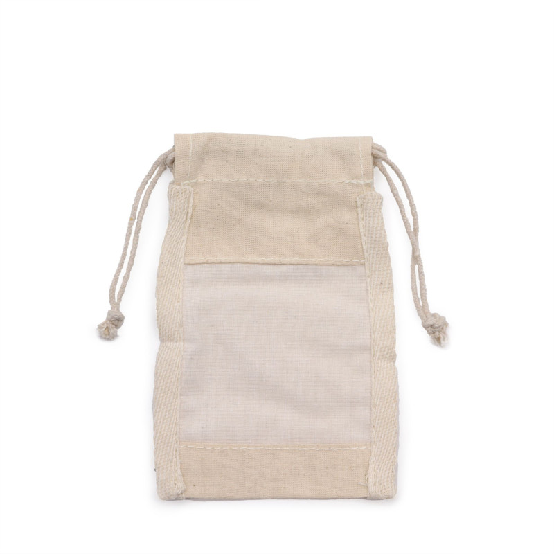 Petite pochette en coton avec fenêtre - 10 x 15 cm