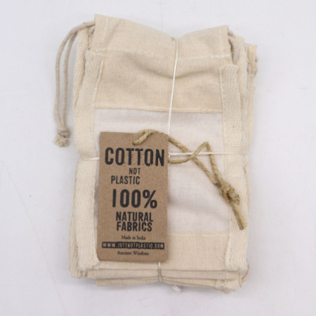 Petite pochette en coton avec fenêtre - 10 x 15 cm