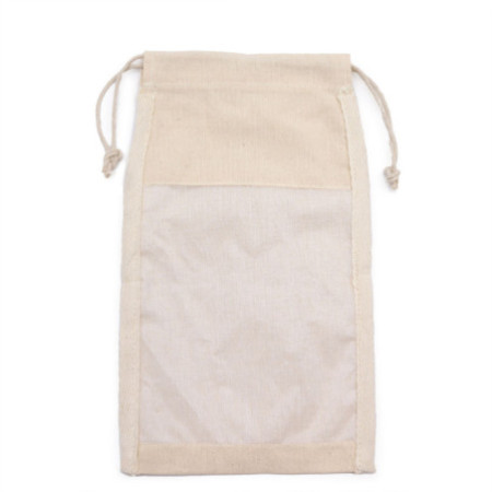 Grande pochette en coton avec fenêtre - 26 x 15 cm
