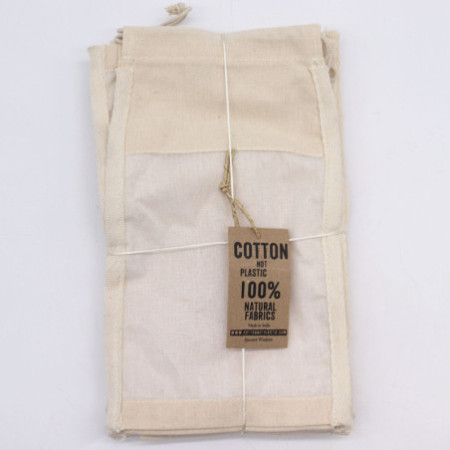 Grande pochette en coton avec fenêtre - 26 x 15 cm