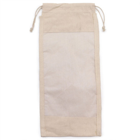 Pochette longue en coton avec fenêtre - 35 x 15 cm