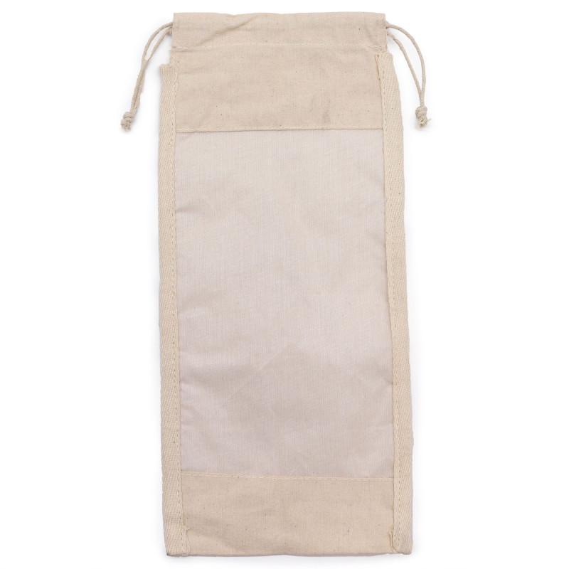 Pochette longue en coton avec fenêtre - 35 x 15 cm