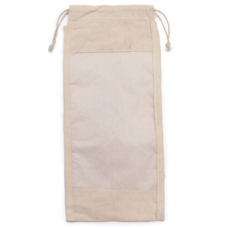 Pochette longue en coton avec fenêtre - 35 x 15 cm