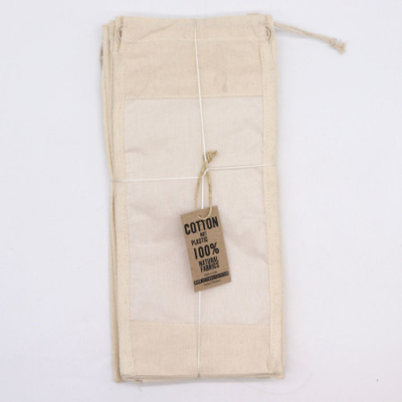 Pochette longue en coton avec fenêtre - 35 x 15 cm