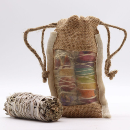 Petite pochette en jute lavée - 10x15cm