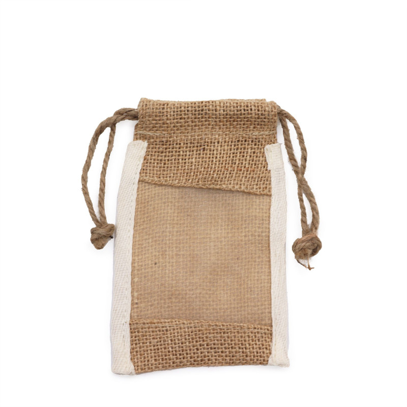 Petite pochette en jute lavée - 10x15cm