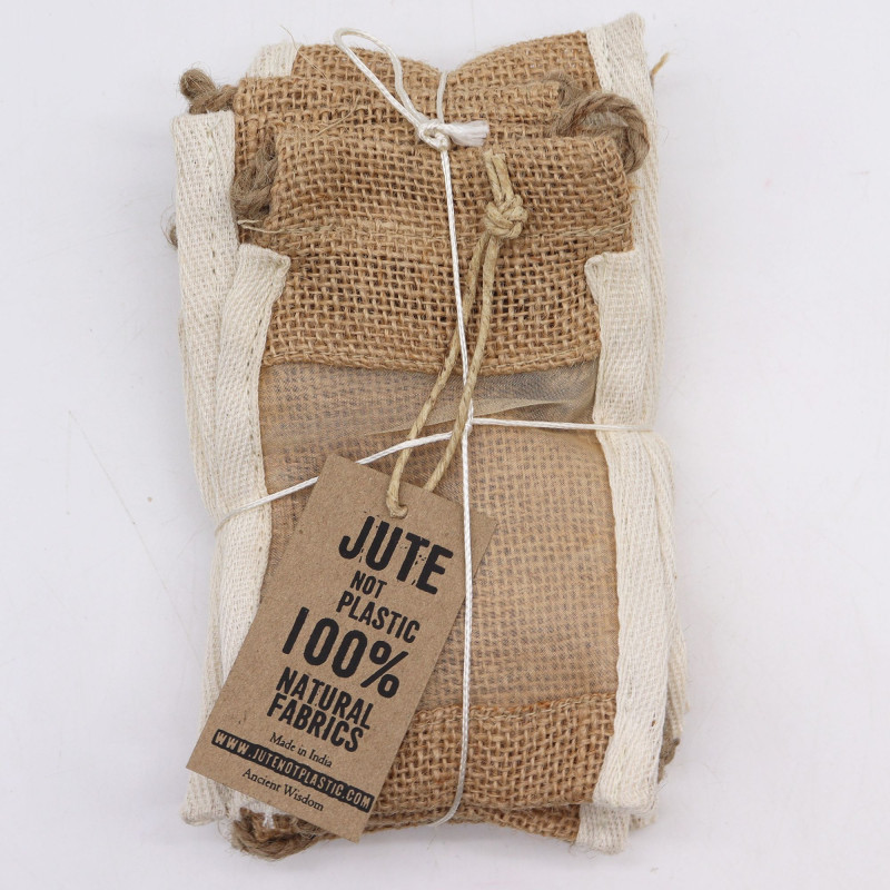 Petite pochette en jute lavée - 10x15cm