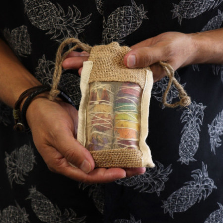 Petite pochette en jute lavée - 10x15cm