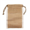 Pochette en jute lavée de couleur moyenne - 21 x 15 cm