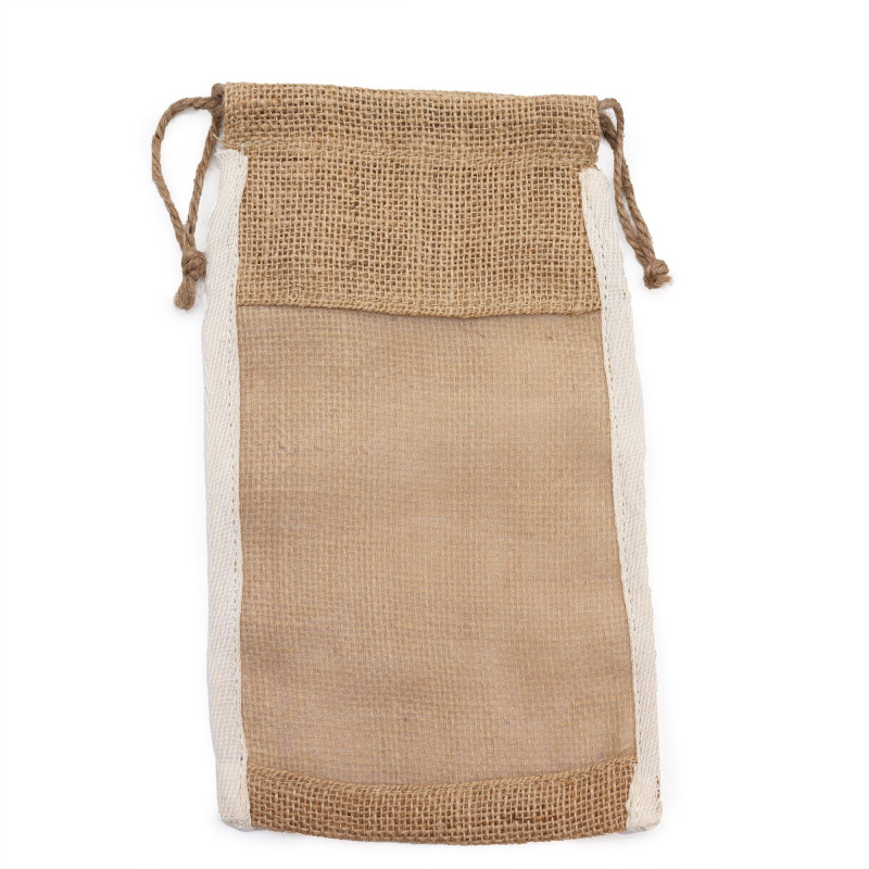 Grande pochette en jute lavée - 26 x 15 cm