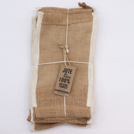 Grande pochette en jute lavée - 26 x 15 cm