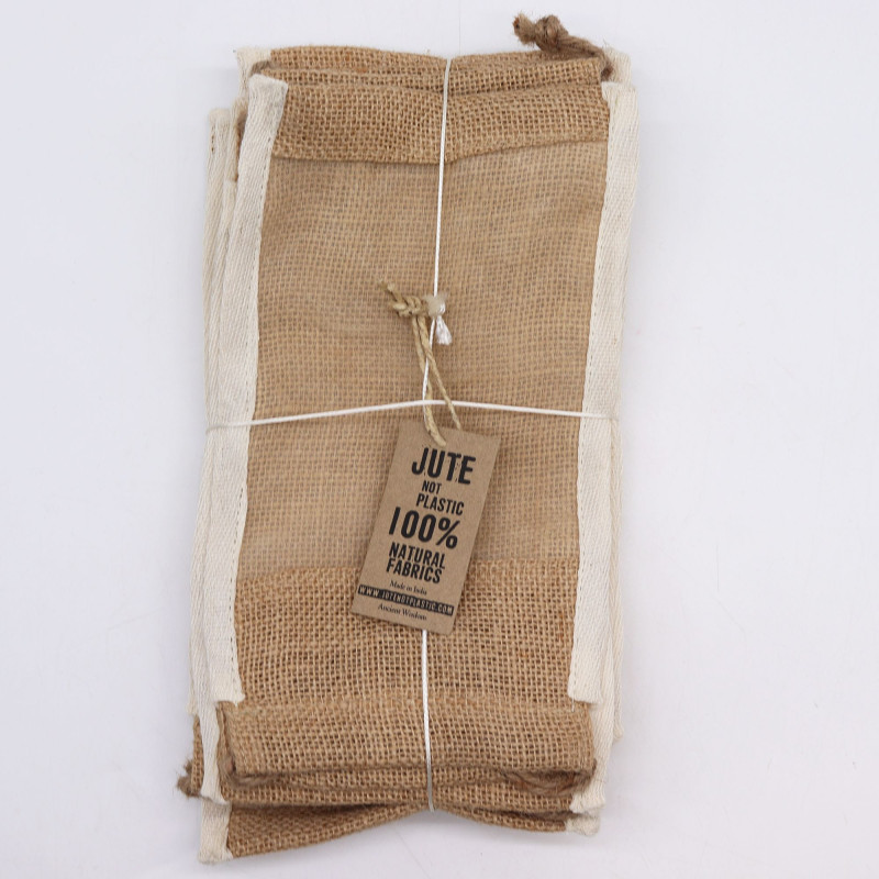 Grande pochette en jute lavée - 26 x 15 cm