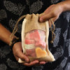 Grande pochette en jute lavée - 26 x 15 cm