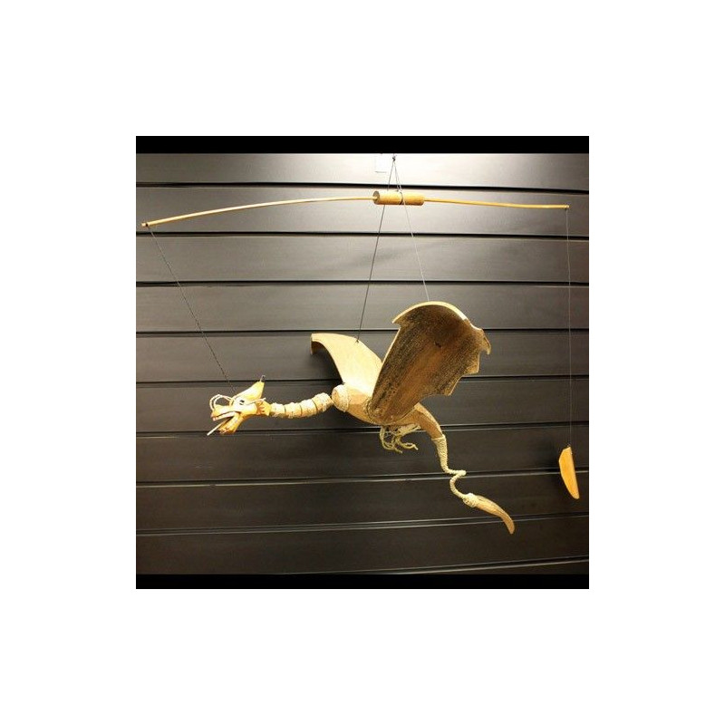 Grand mobile dragon en noix de coco 46 cm