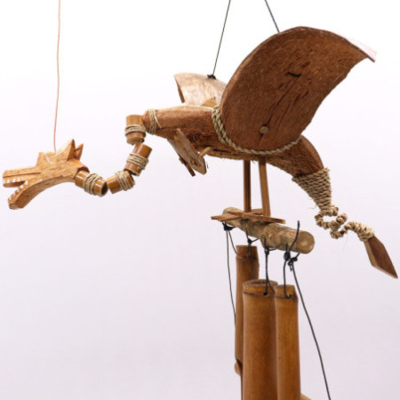 Carillons éoliens en forme de dragon de noix de coco