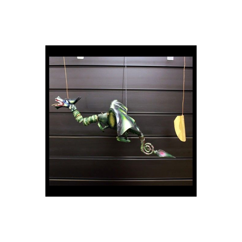 Grand mobile dragon vert noix de coco 46 cm