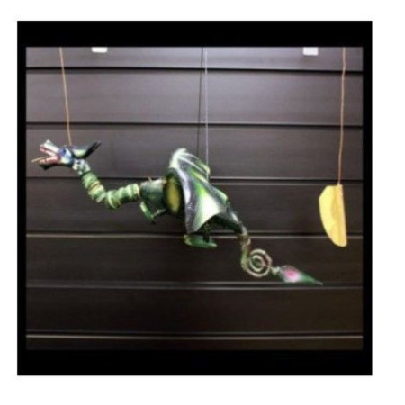 Grand mobile dragon vert noix de coco 46 cm