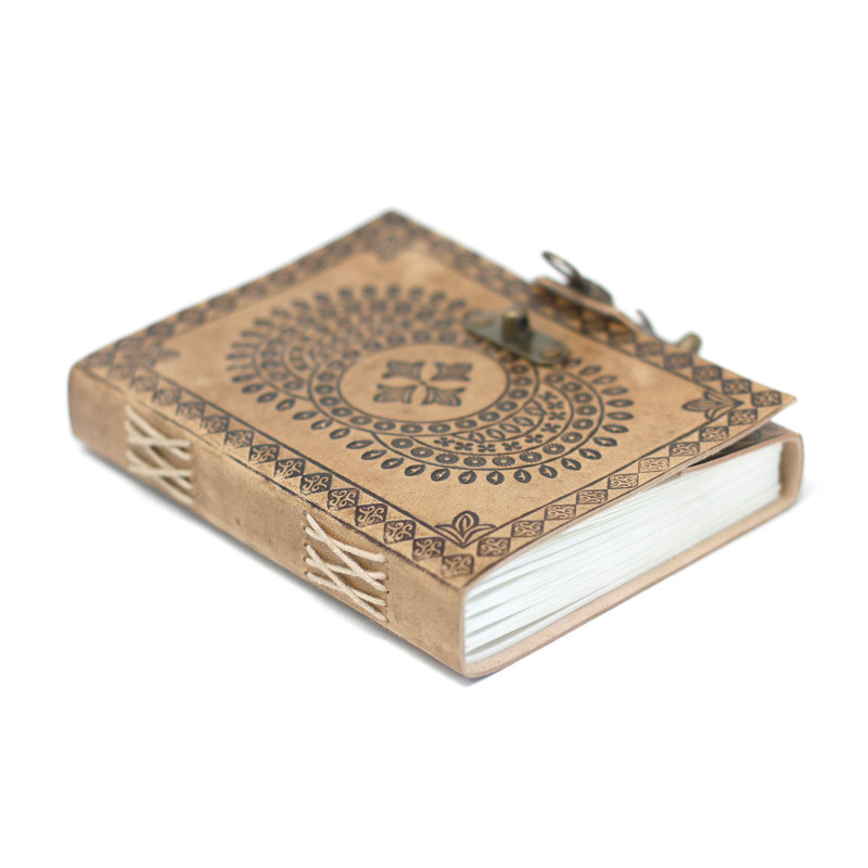Carnet Mandala Bleu Cuir (18x13 cm)