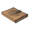 Carnet de notes en cuir avec pentagone et crâne avec détails de brûlures (18 x 13 cm)