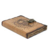 Carnet de notes en cuir avec pentagone et crâne avec détails de brûlures (18 x 13 cm)